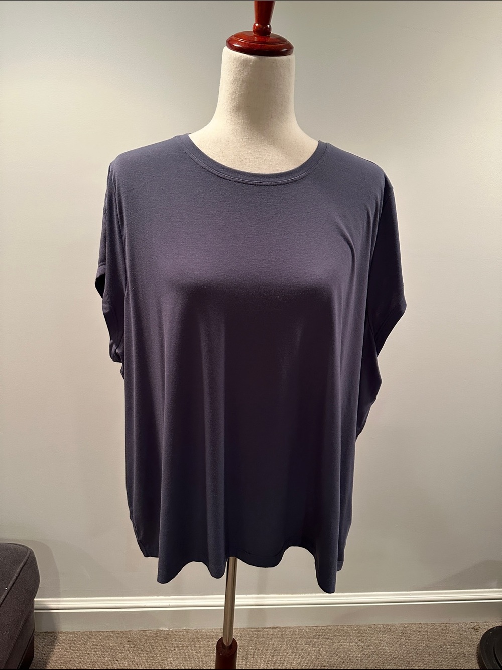 Athleta Relaxed Crew Short Sleeve Top - gray